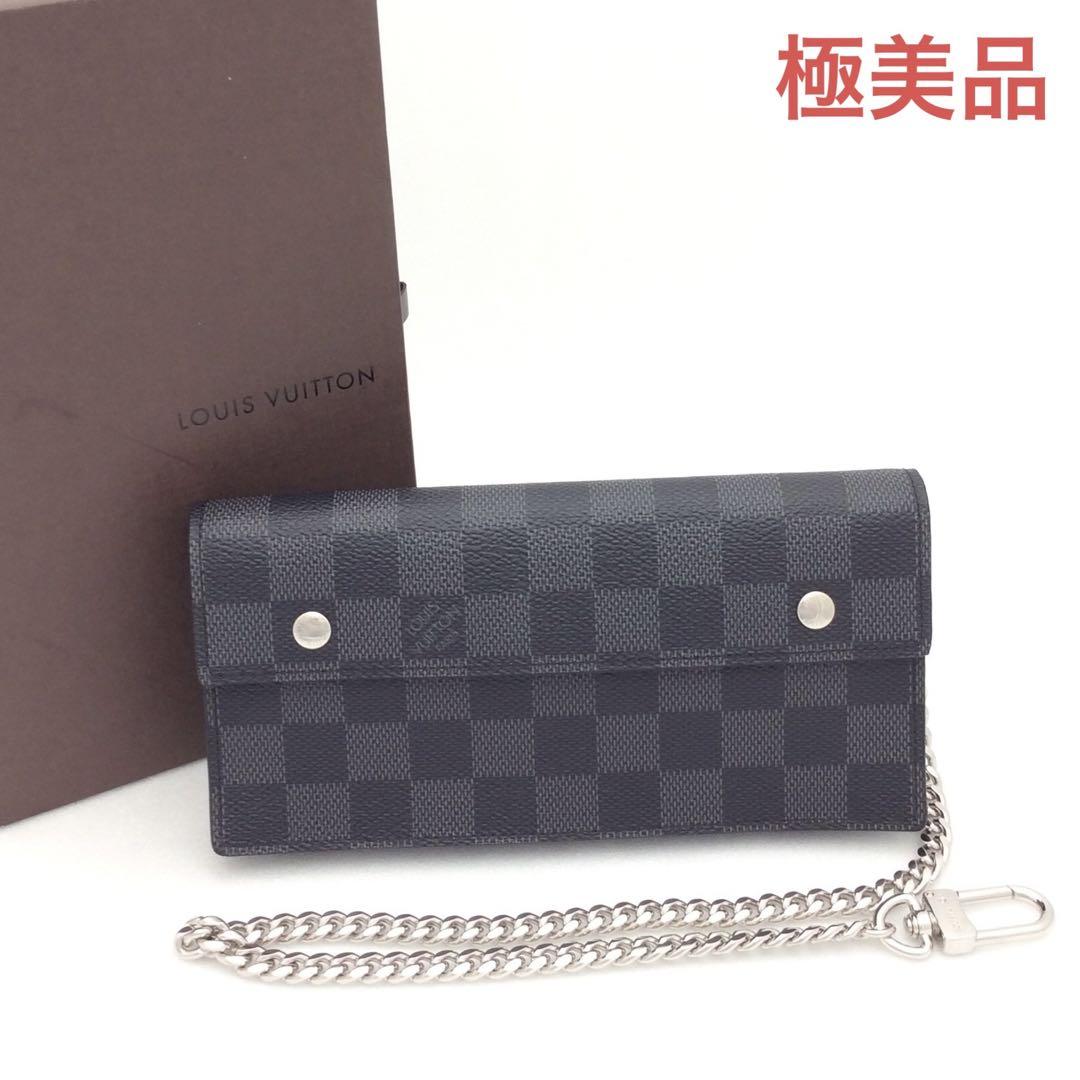 極美品 ルイヴィトン ダミエ 黒 グラフィット メンズ 長財布 アコルディオン