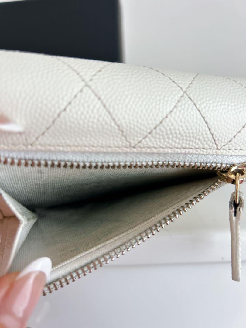 CHANEL シャネル 財布 ホワイト キャビアスキン ミニウォレット 品