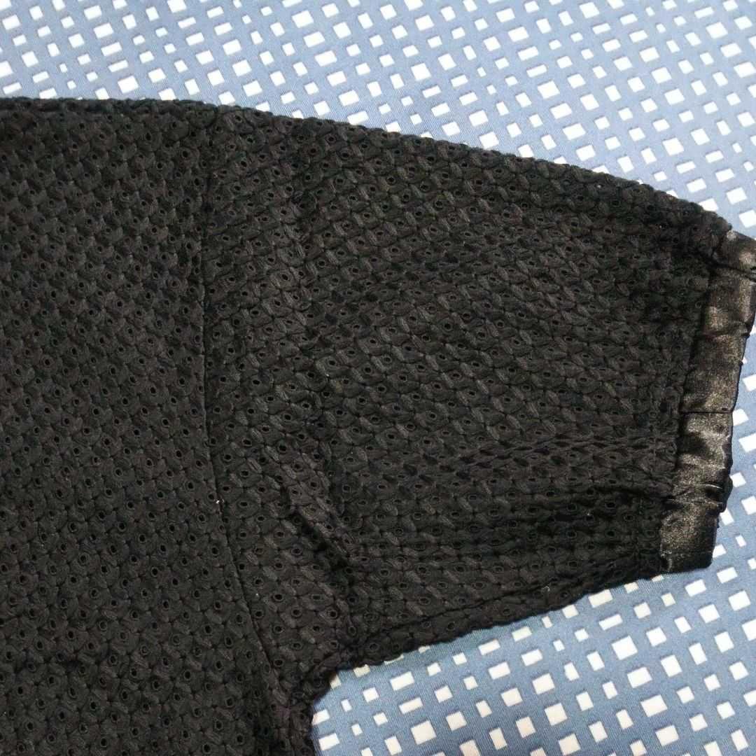 黒 メッシュブルゾン 7分袖