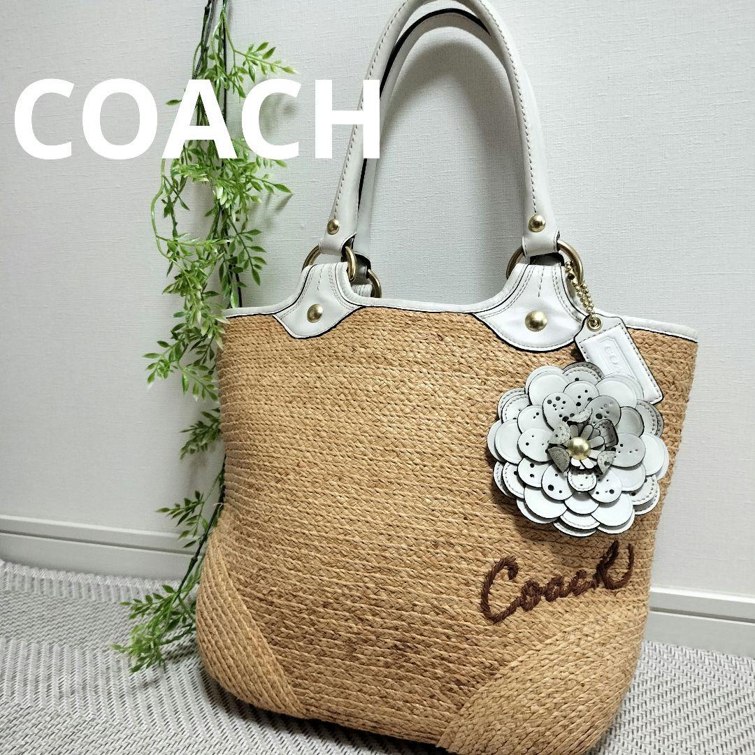 ファッション COACHコーチ メルカリ - 花 トートバッグ かごバッグ バッグ