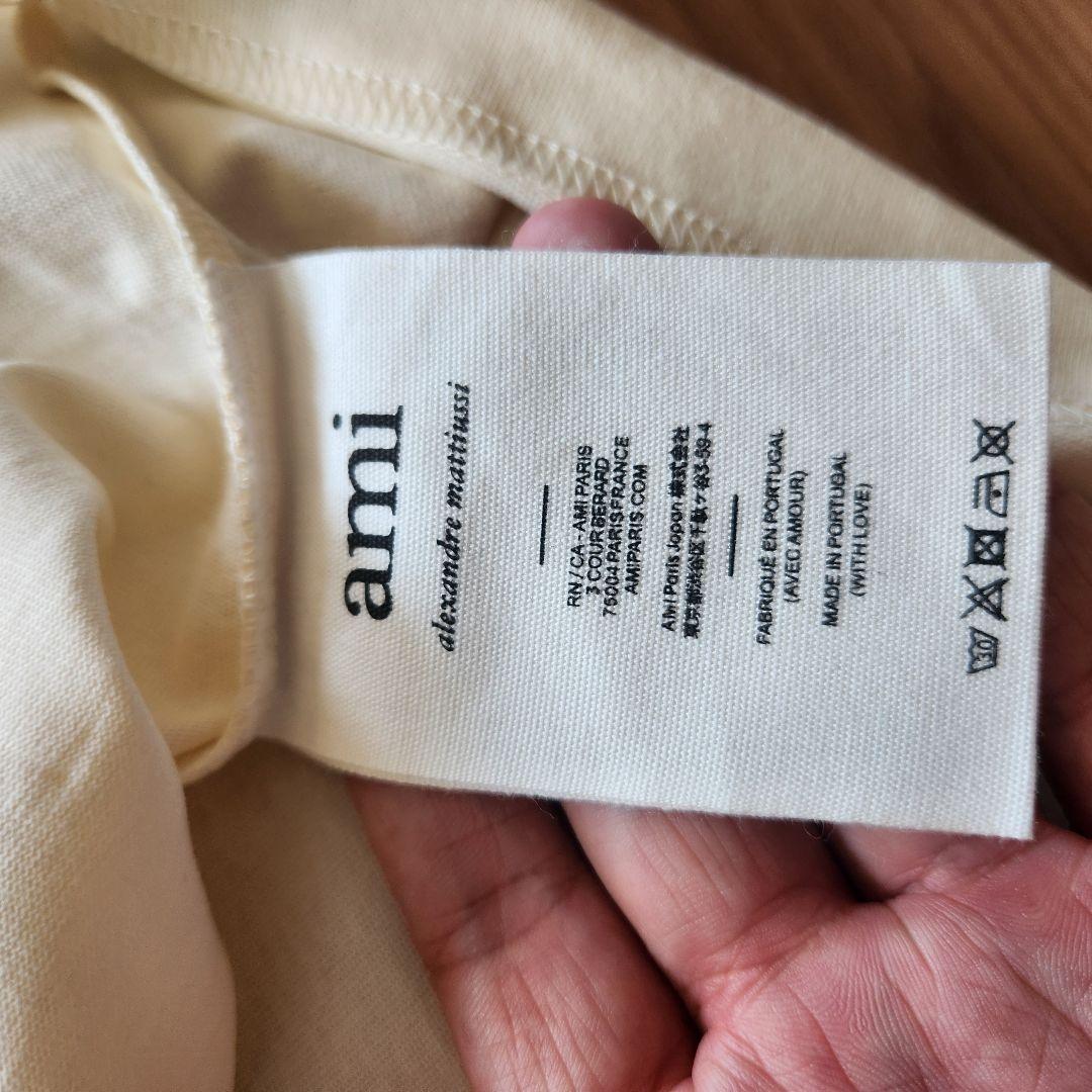 ami ハート刺繍 Tシャツ クリーム - メルカリ
