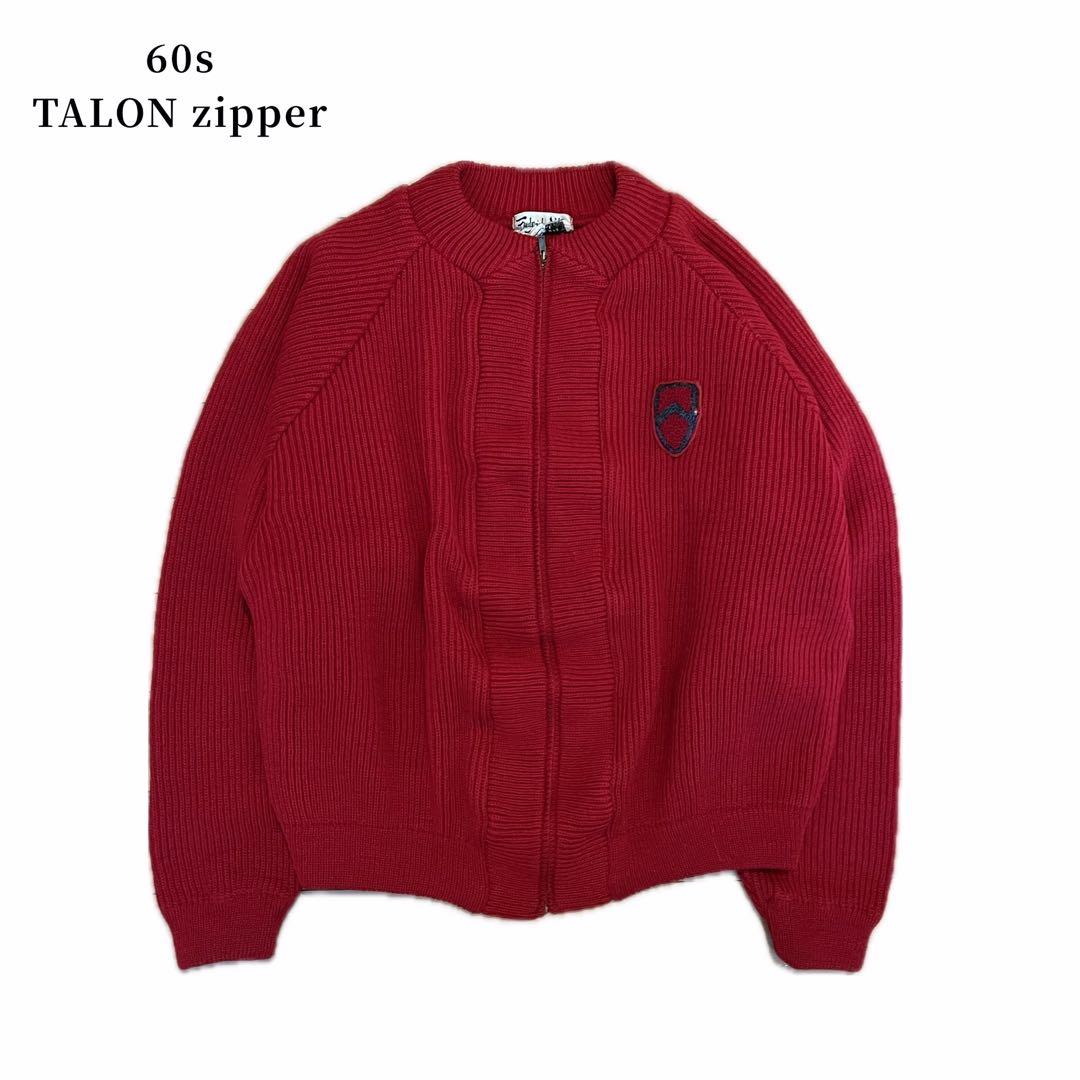 60s ニットusa製 棒タロン college vintage カレッジロゴ