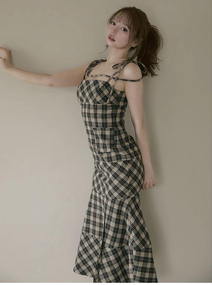 ワンピース andmary Cecily check long dress