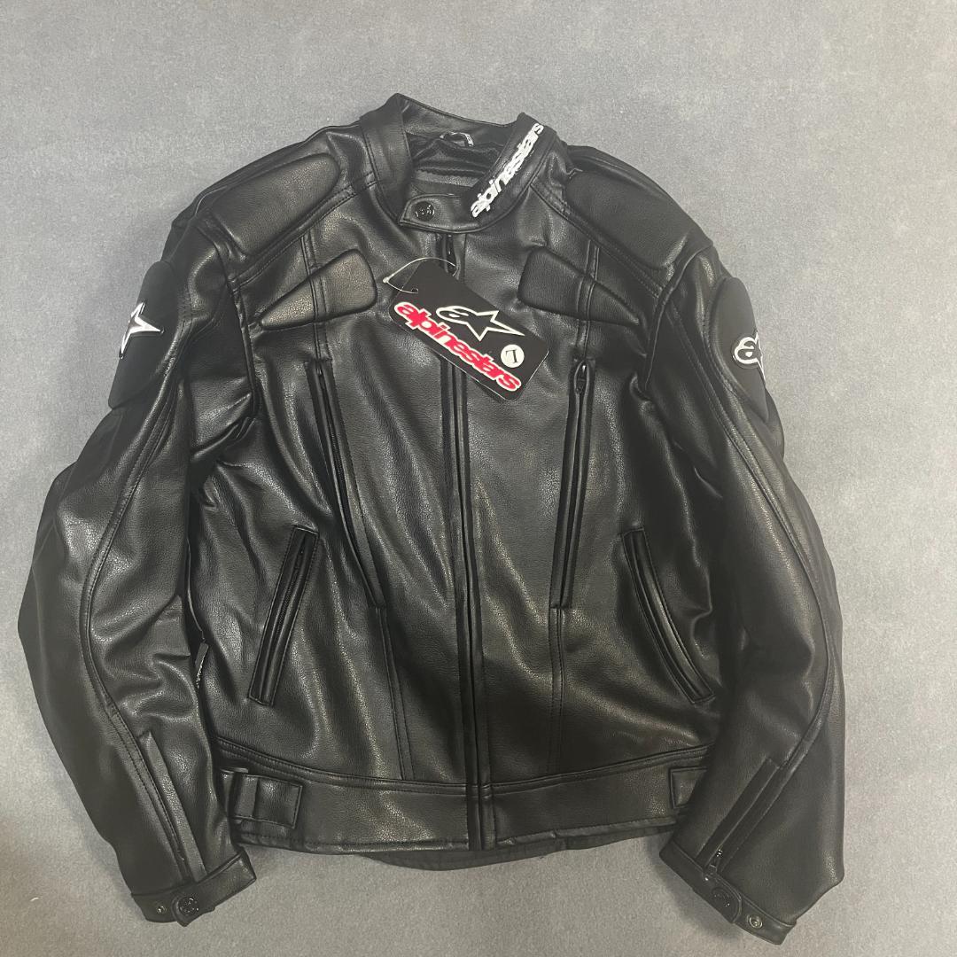 Alpinestars ブラック レザーバイクジャケット Lサイズ