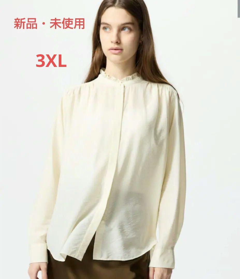 【新品・未使用】ユニクロ フリルブラウス 3XL