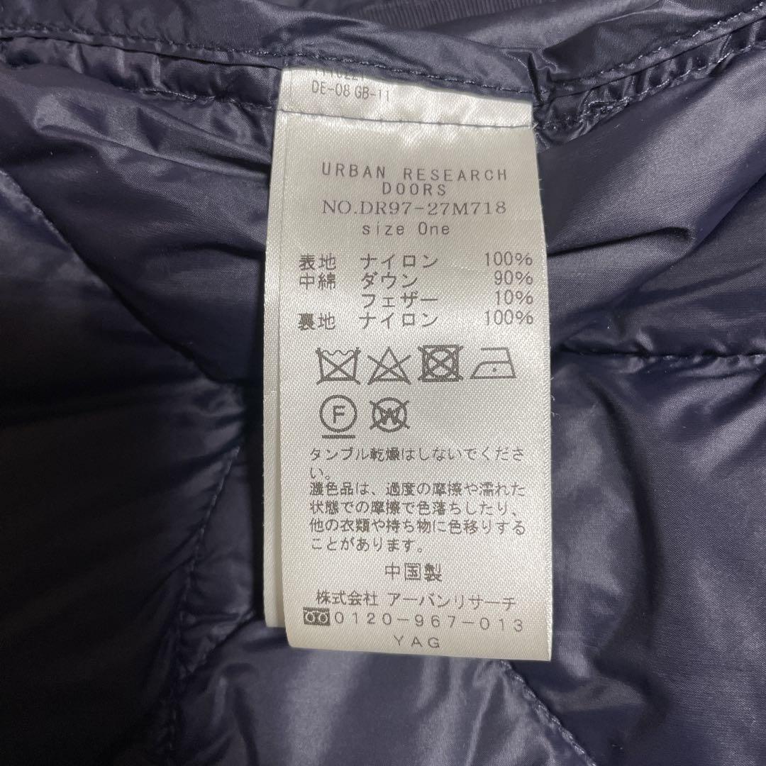 URBAN RESEARCH DOORS ダウンキルトコート ネイビー
