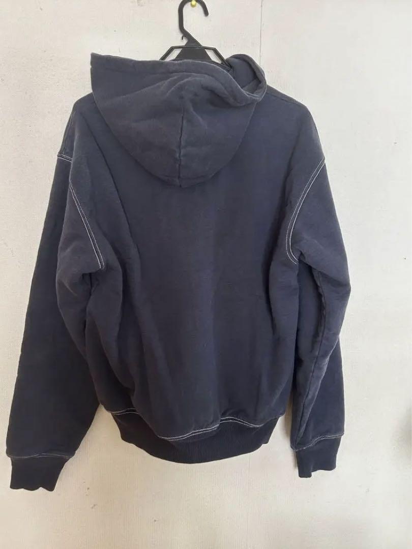 STUSSY ジップパーカー ステッチ ネイビー 画像2