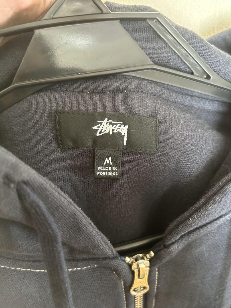 STUSSY ジップパーカー ステッチ ネイビー 画像3