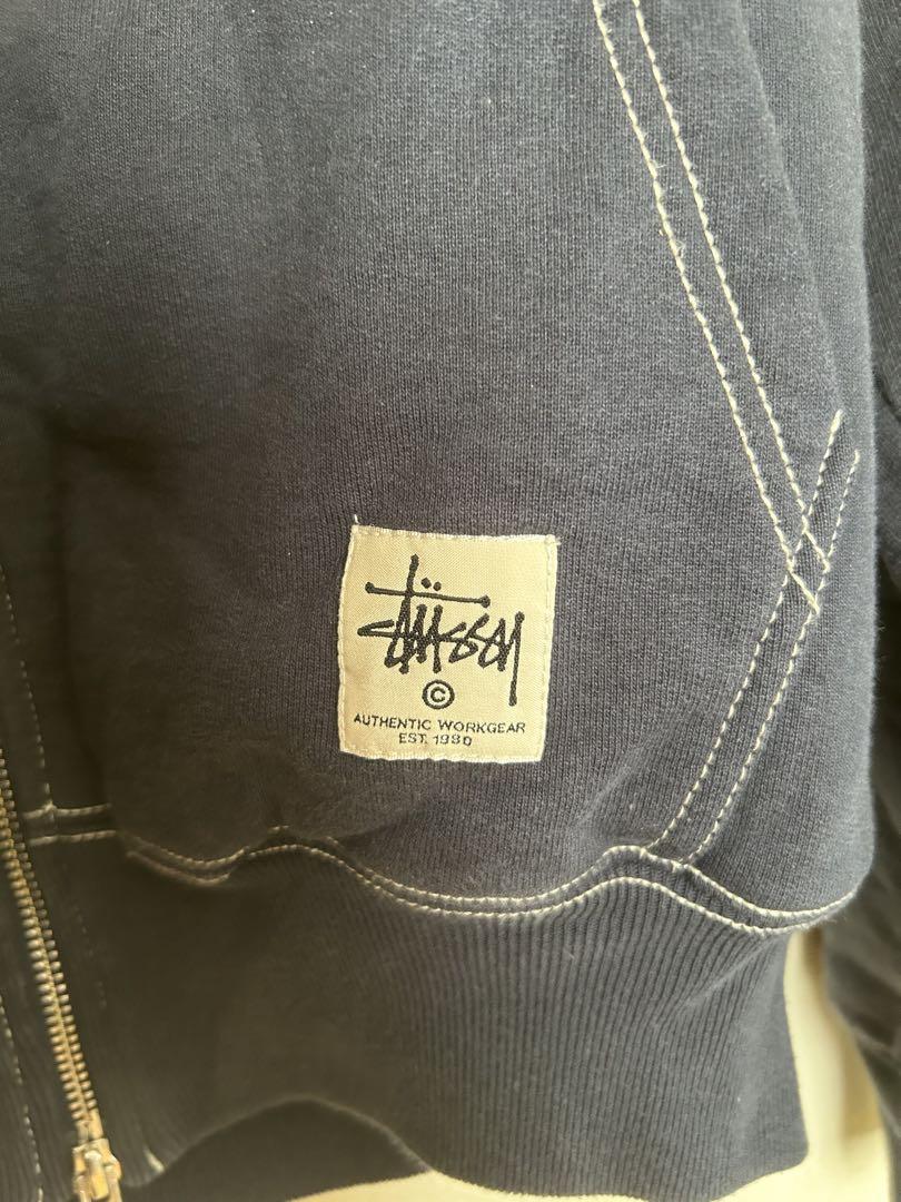 STUSSY ジップパーカー ステッチ ネイビー 画像4