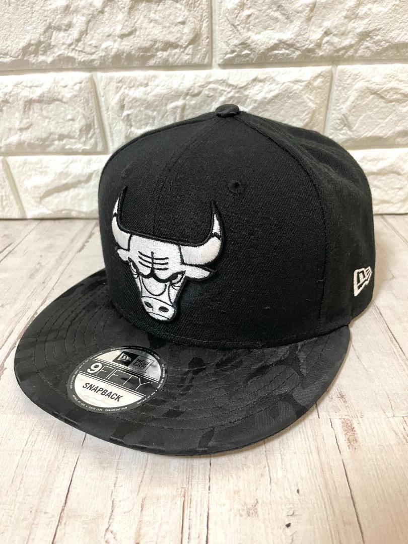 ニューエラ シカゴブルズ 9FIFTY ベースボールキャップ カモフラブラック