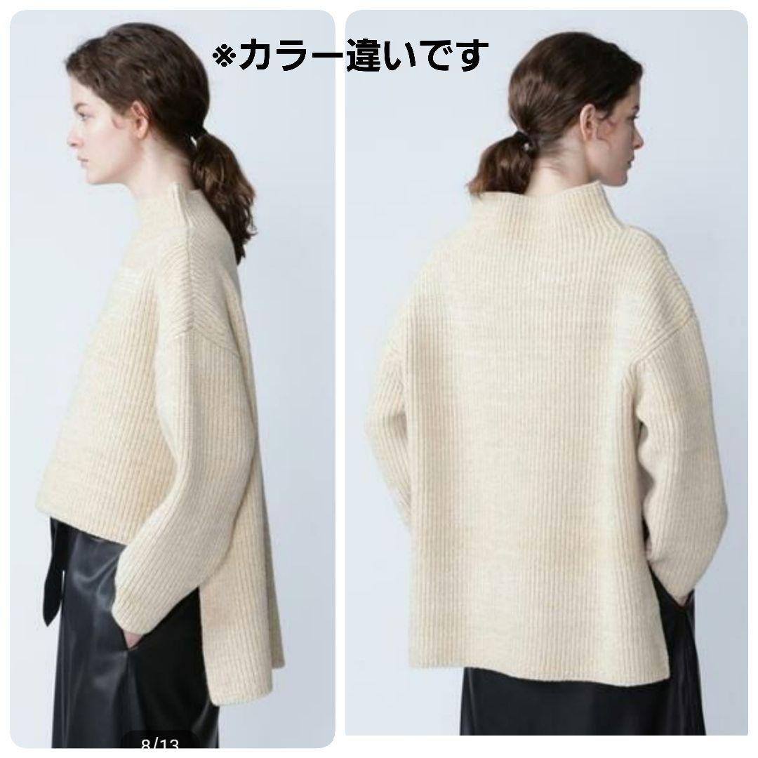美品 アドーア 定価4万6千 メランジフロント ショートトップス 高級毛 ニット