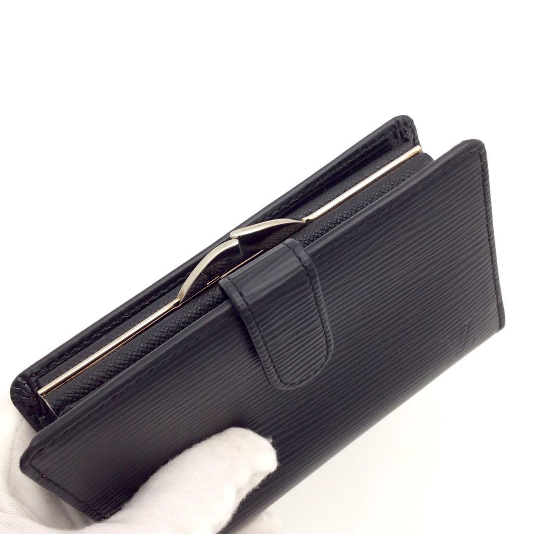 新型 極美品 ルイヴィトン エピ 黒 ブラック がま口財布
