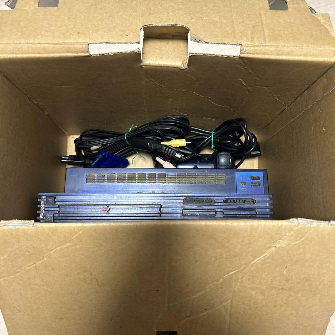 SONY PS2 本体 SCPH37000 オーシャンブルー 一式　ジャンク