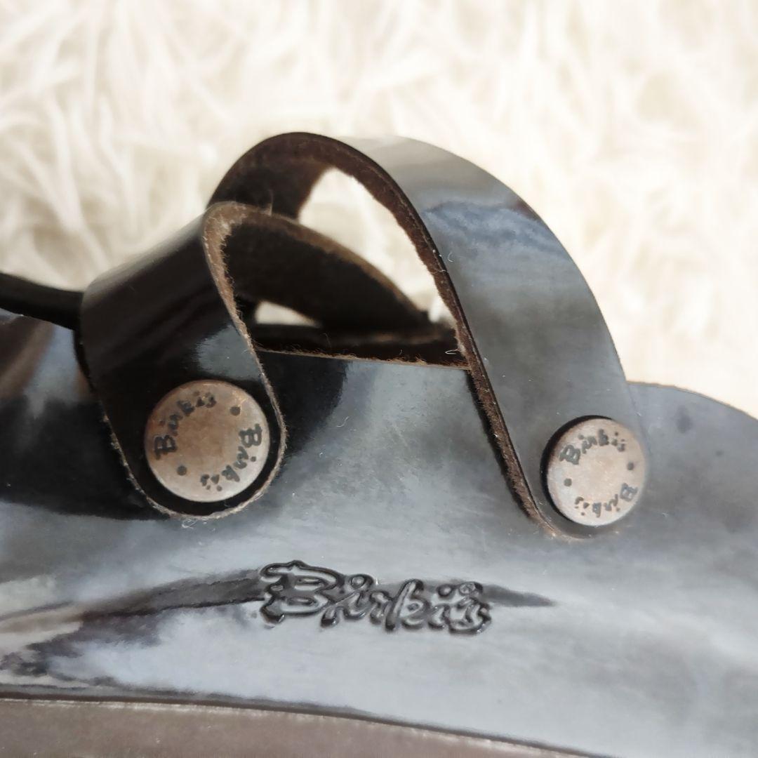 初売り旅行 美品】 BIRKENSTOCK サボサンダル エナメル ダークブラウン 靴