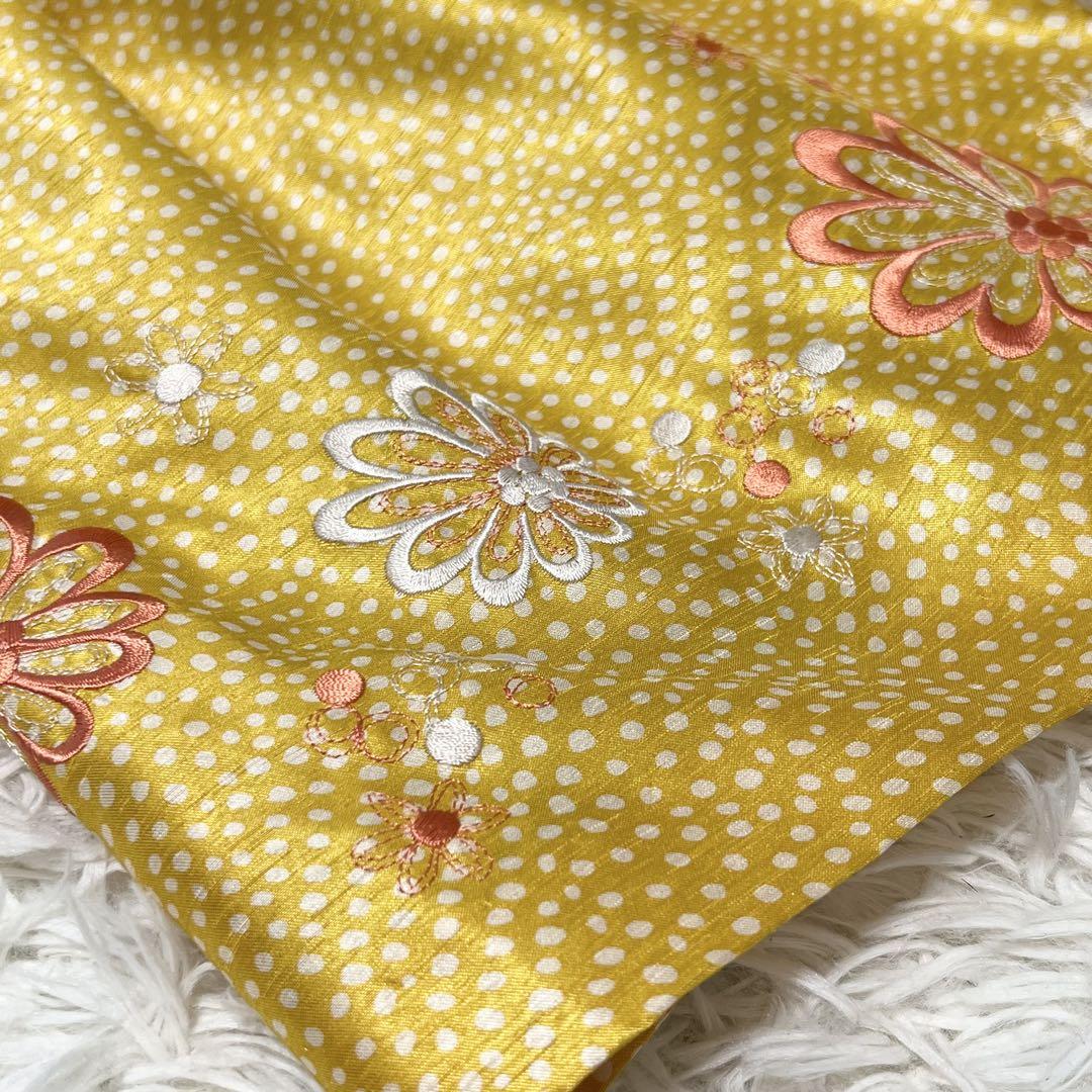 美品✨TOCCA 花刺繍 ノースリーブワンピース ドット柄 イエロー 2