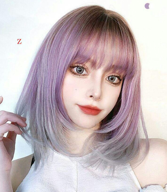 高品質 ウィッグ、ショートヘアー 紫のグラデーション 肩まで届く3 - メルカリ 高品質 ウィッグ、ショートヘアー 紫のグラデーション 肩まで届く3 - メルカリ