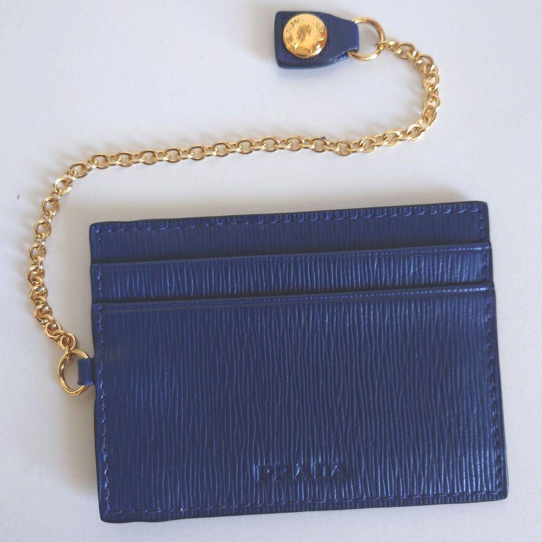 【未使用】PRADA プラダ パスケース ネイビー