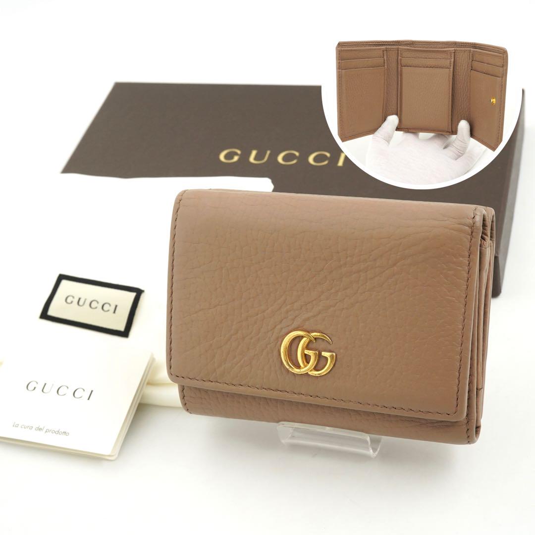 ✨新品未使用・保存袋✨　GUCCI ミニ財布　マーモント　GGロゴ 三つ折り