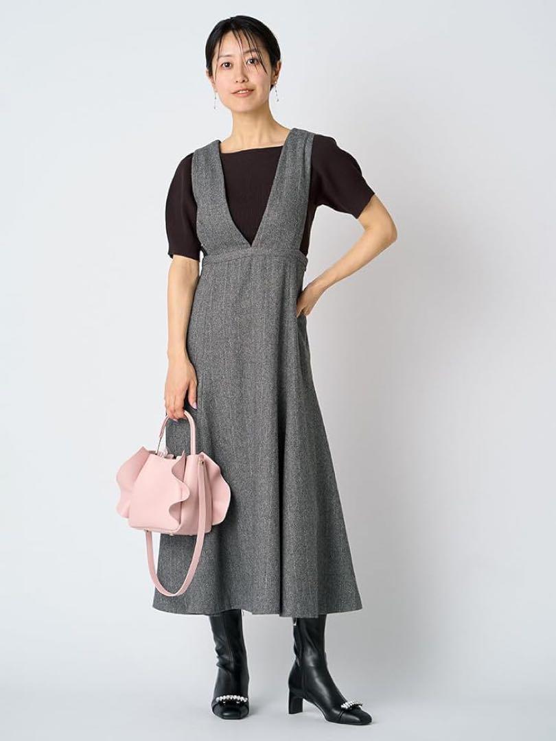 新品タグ付き【CELFORD】 パフスリーブリブニット ダーク