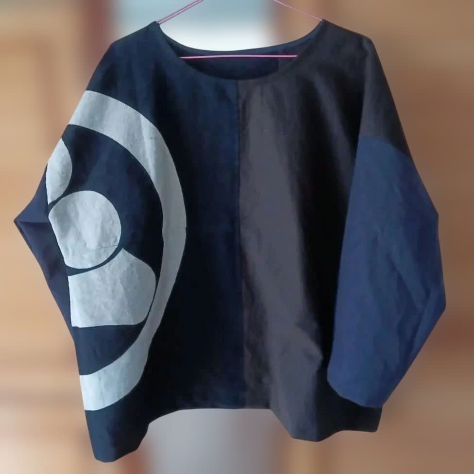 筒描 風呂敷のオーバーサイズトップス SIZE