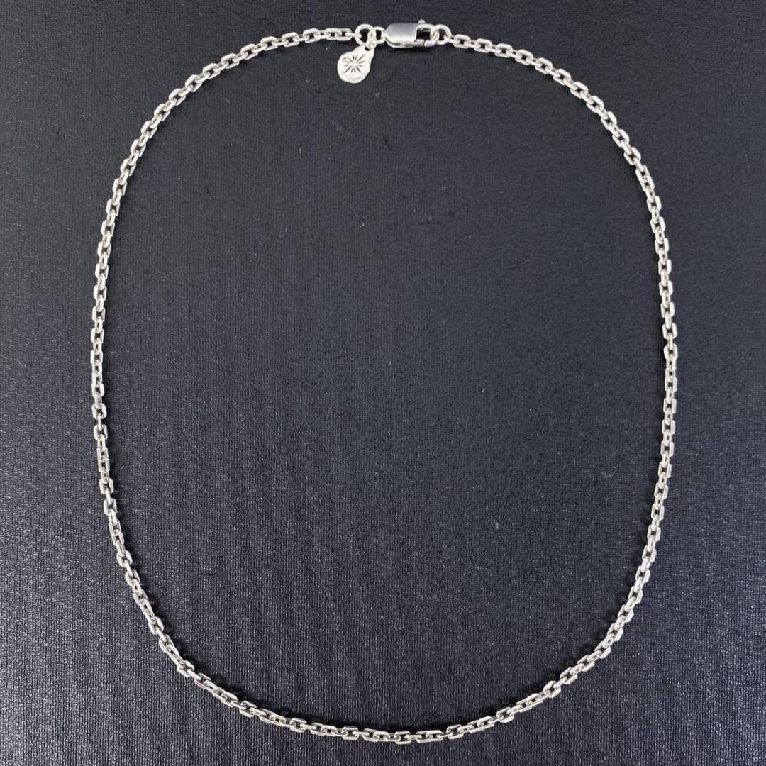 美品 SAAD シルバー925 3mm あずき チェーン ネックレス 50cm