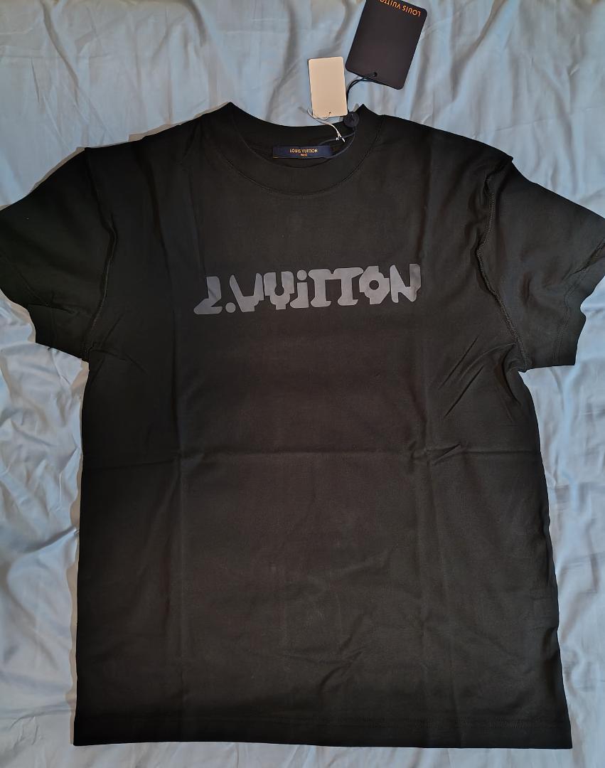 Louis Vuitton ブラック ロゴプリント Tシャツ 新品タグ付き XS