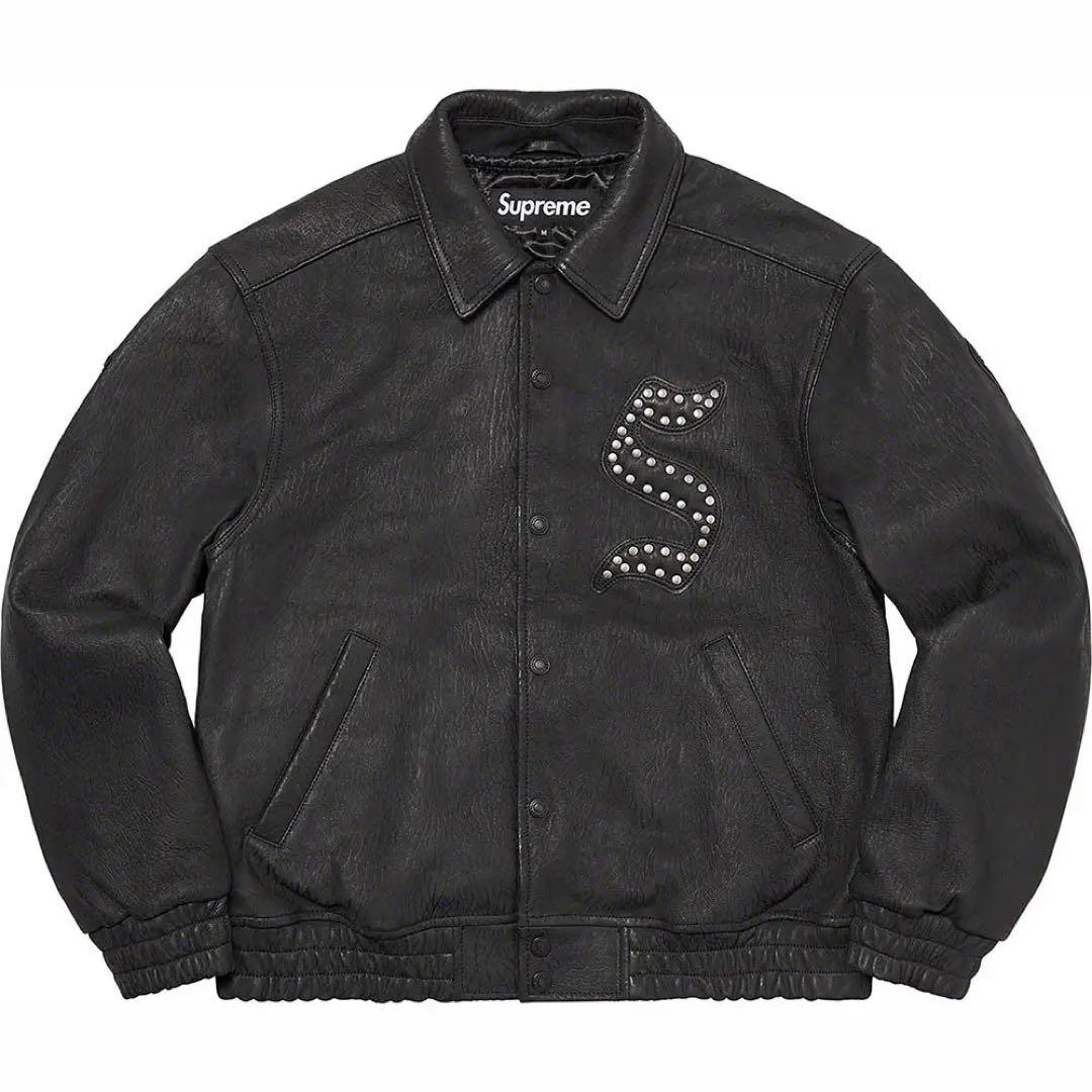 Supreme Pebbled Leather Varsity Jacket