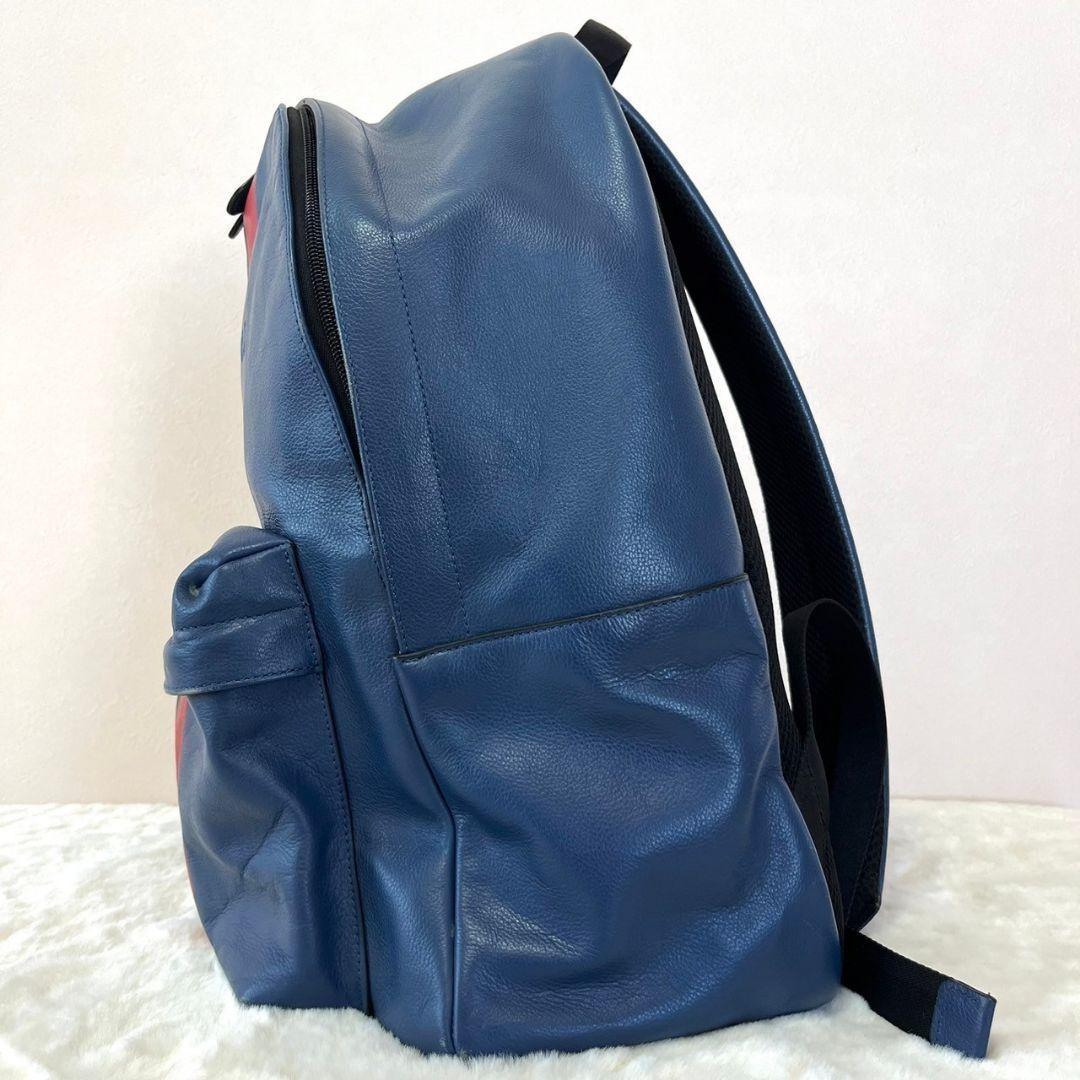 美品 COACH 72237 チャールズヴァーシティ リュック レザー ネイビー