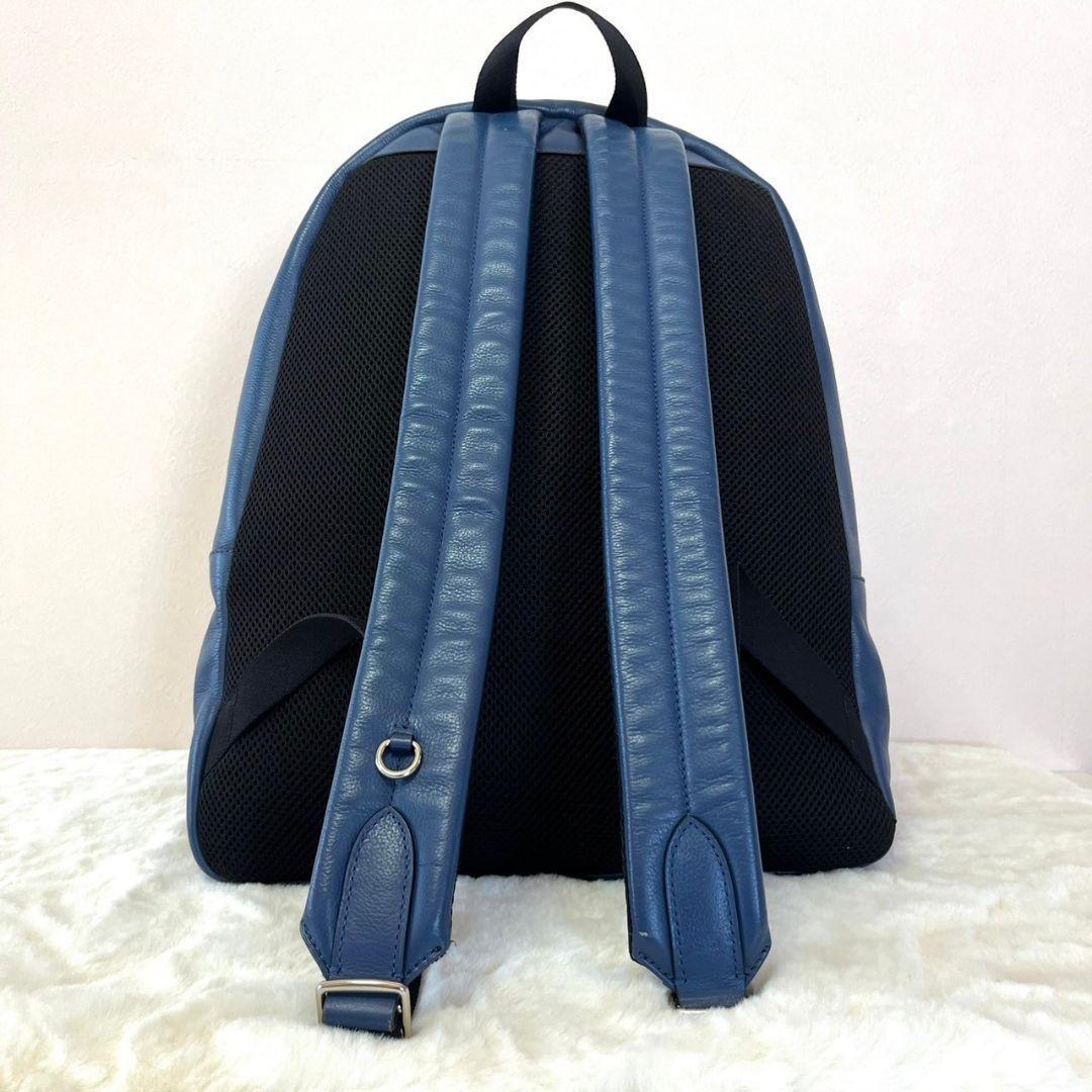 美品 COACH 72237 チャールズヴァーシティ リュック レザー ネイビー