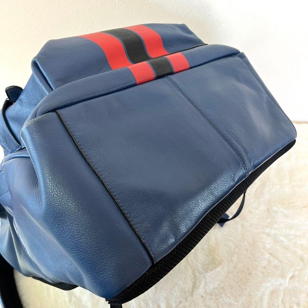 美品 COACH 72237 チャールズヴァーシティ リュック レザー ネイビー