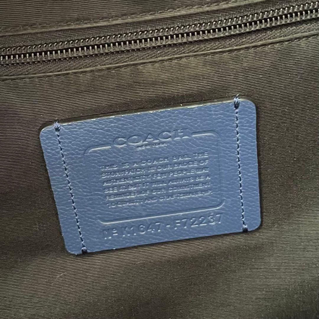 美品 COACH 72237 チャールズヴァーシティ リュック レザー ネイビー