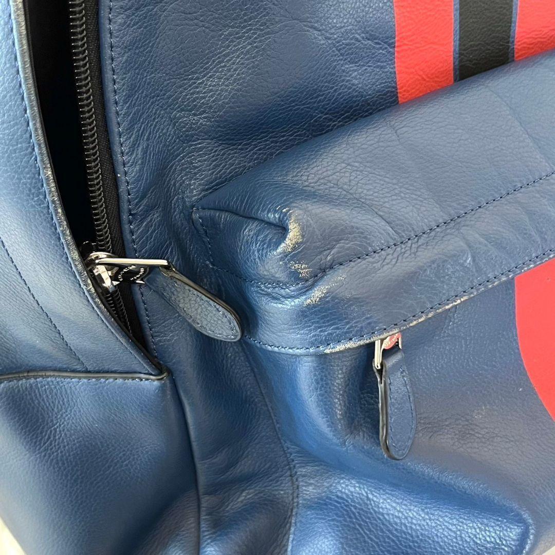 美品 COACH 72237 チャールズヴァーシティ リュック レザー ネイビー