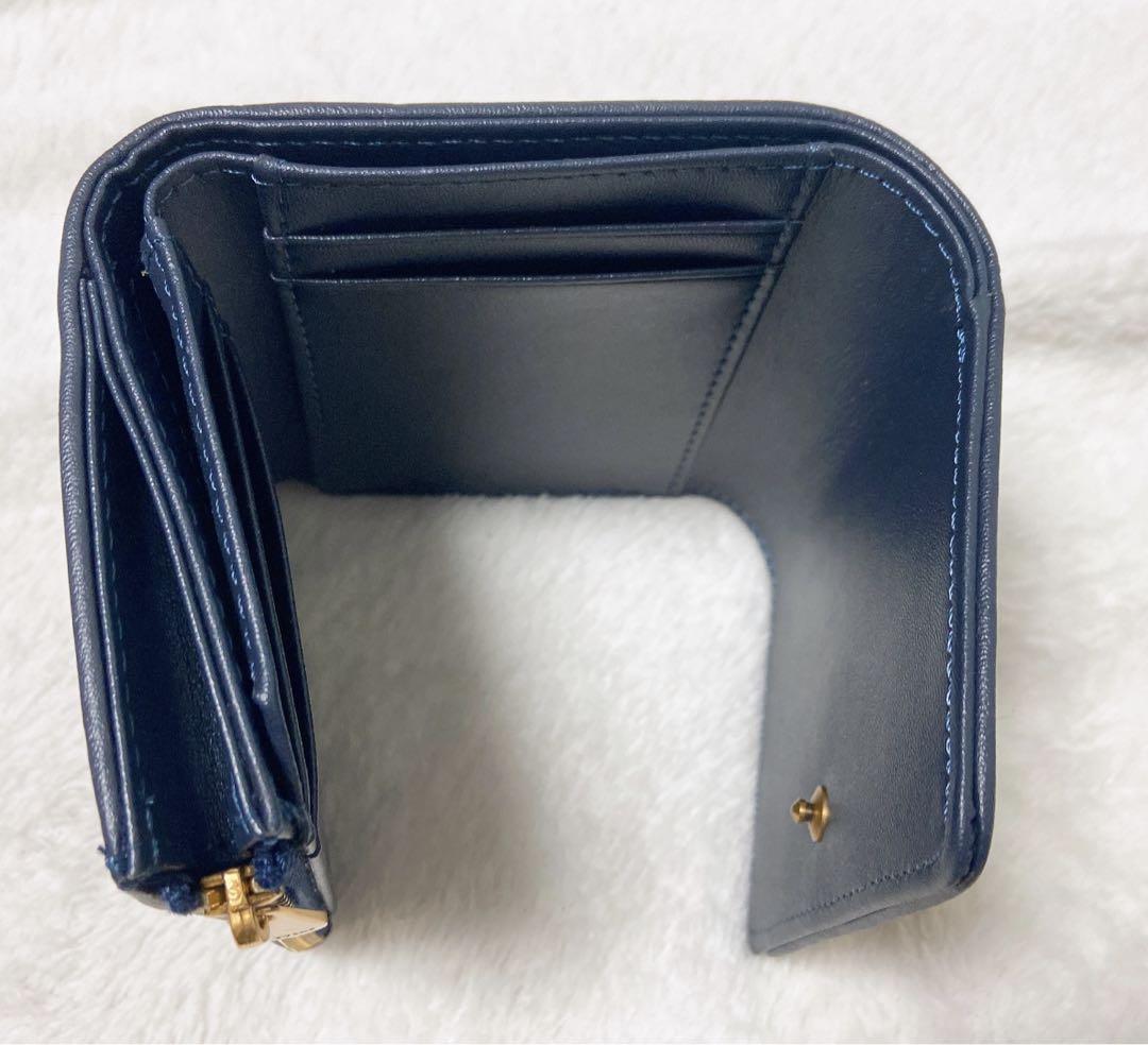 Dior モノグラム 三つ折り財布 ネイビー