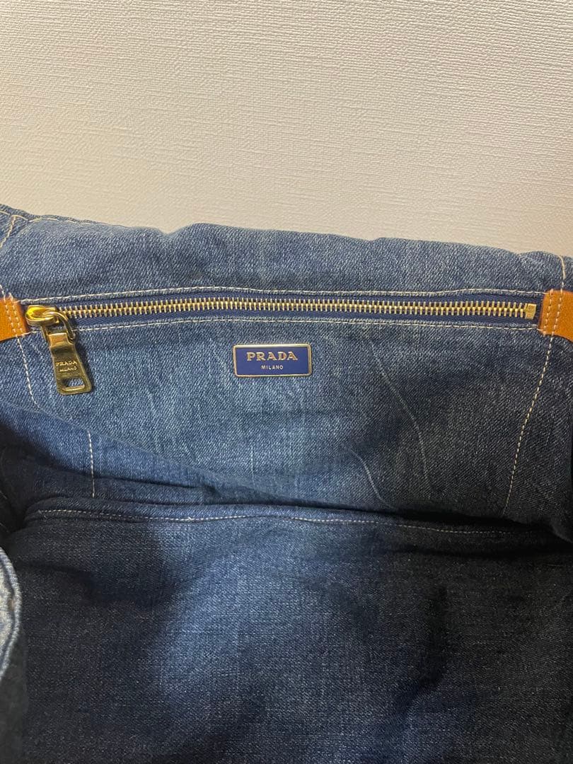PRADA カナパ デニム Lサイズ ハンドバッグ トート