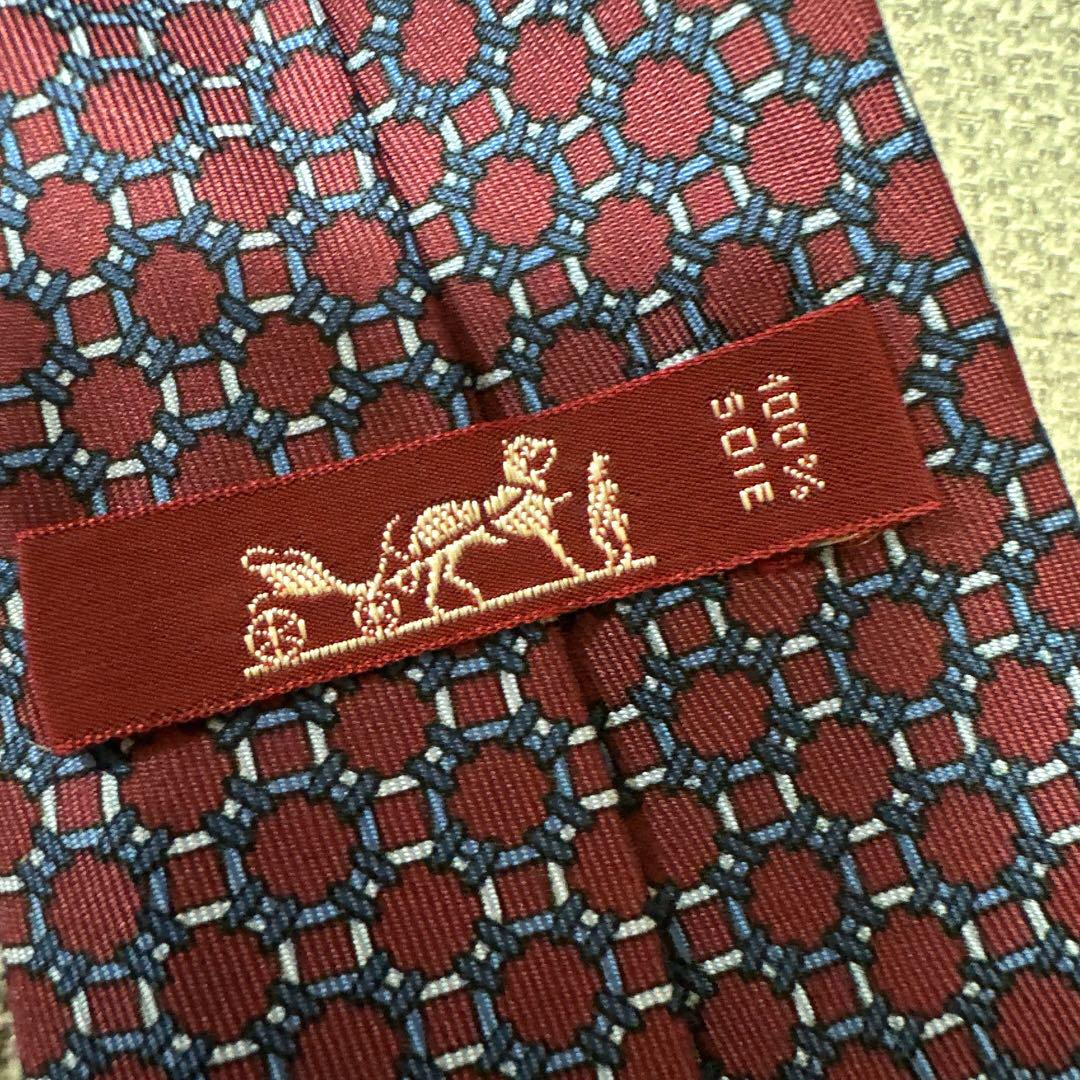 HERMES ネクタイ 2本セット 青 赤 - メルカリ