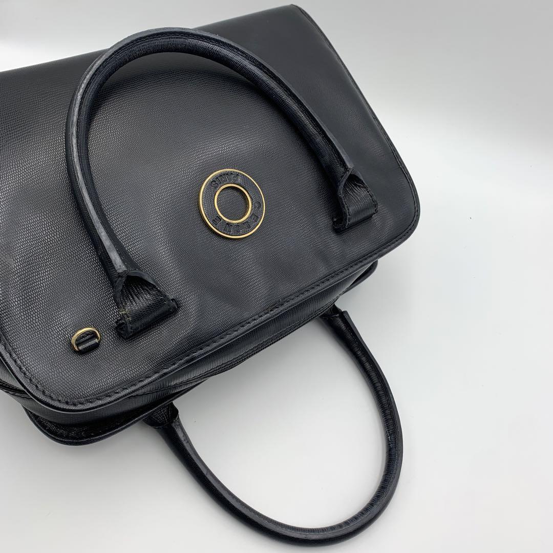 【美品】CELINE セリーヌ 2way ミニボストン サークル金具 ブラック