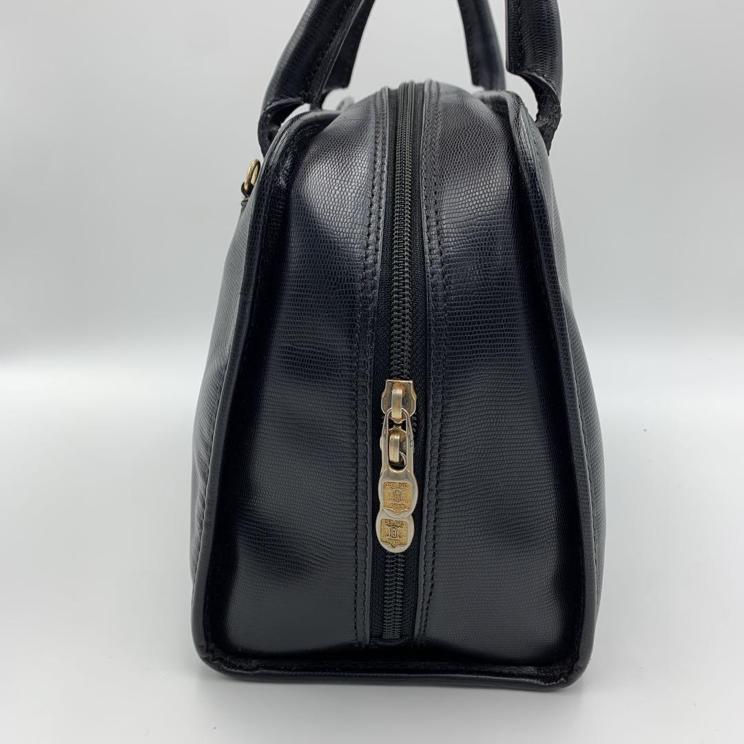 【美品】CELINE セリーヌ 2way ミニボストン サークル金具 ブラック