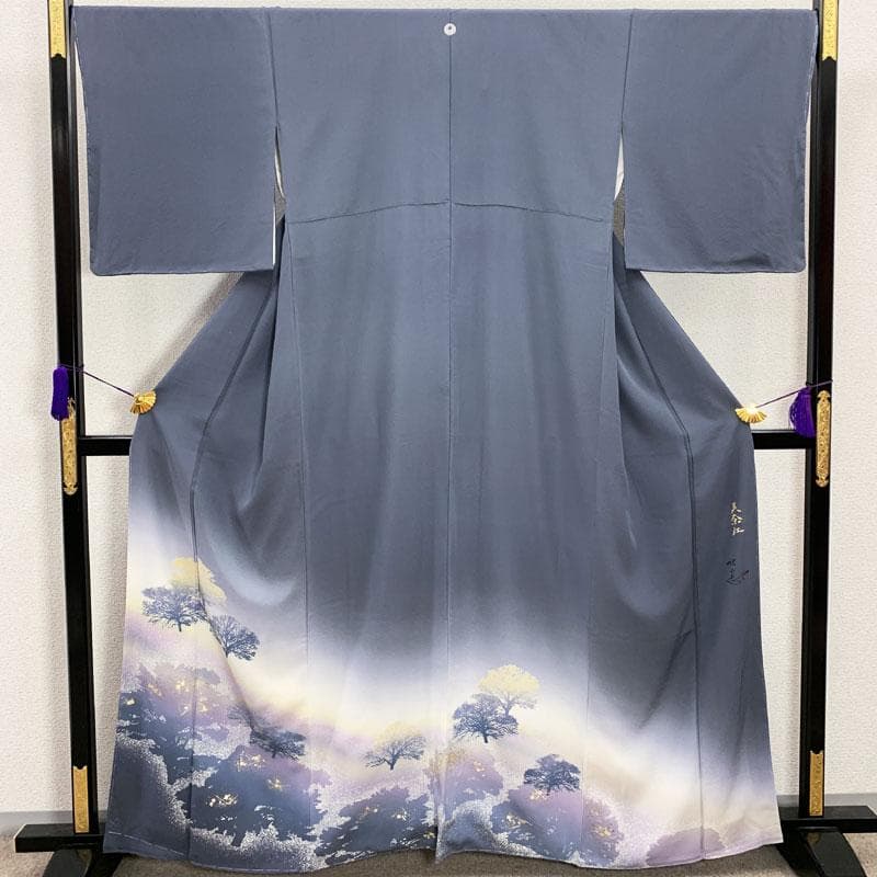 511mh11☆鈴乃屋 日展作家 山本唯与志 付下げ・訪問着 一つ紋作家物☆美品 511mh11☆鈴乃屋 日展作家 山本唯与志 付下げ・訪問着 一つ紋作家物☆美品