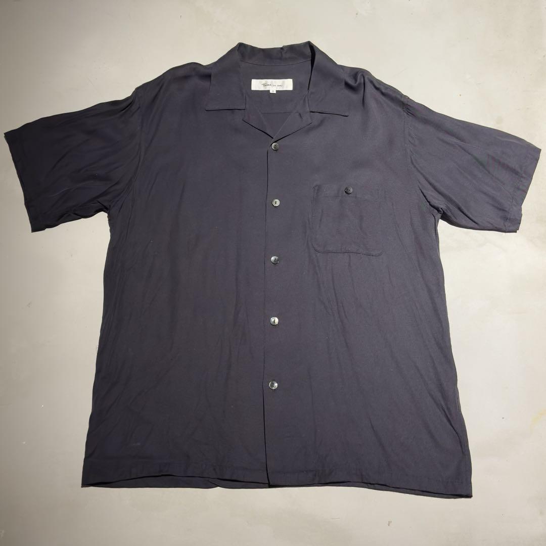【超安い】 ブラックレーヨンシャツ timeison ギャバシャツ トップス トップス