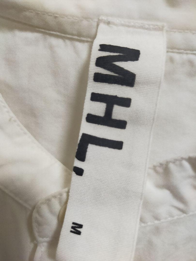 MHL. バンドカラー シャツ ラウンド裾 白 2 マーガレットハウエル