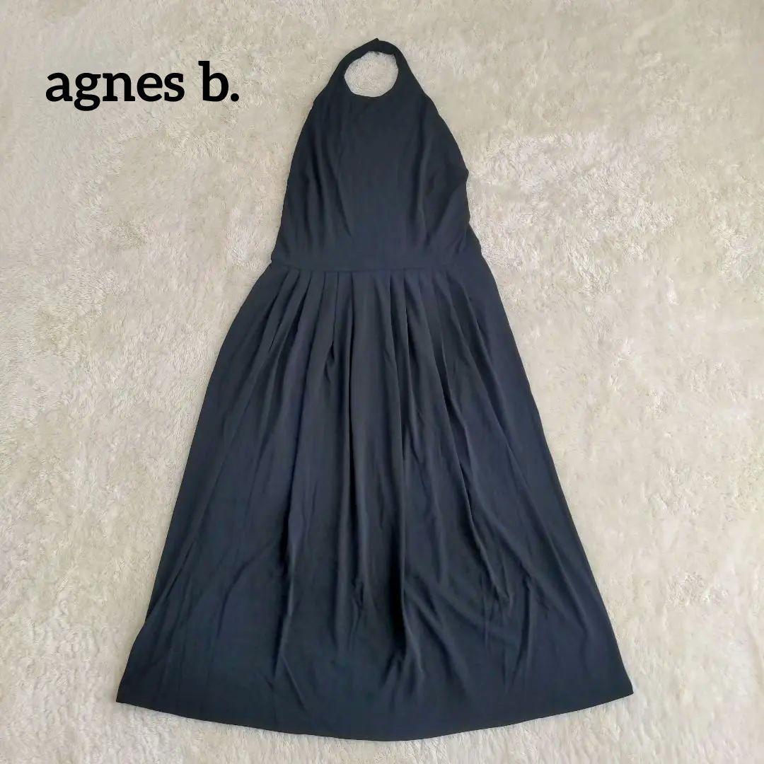 新品　agnes b.　バックシャンワンピース　ホルダーネック　黒　リゾート