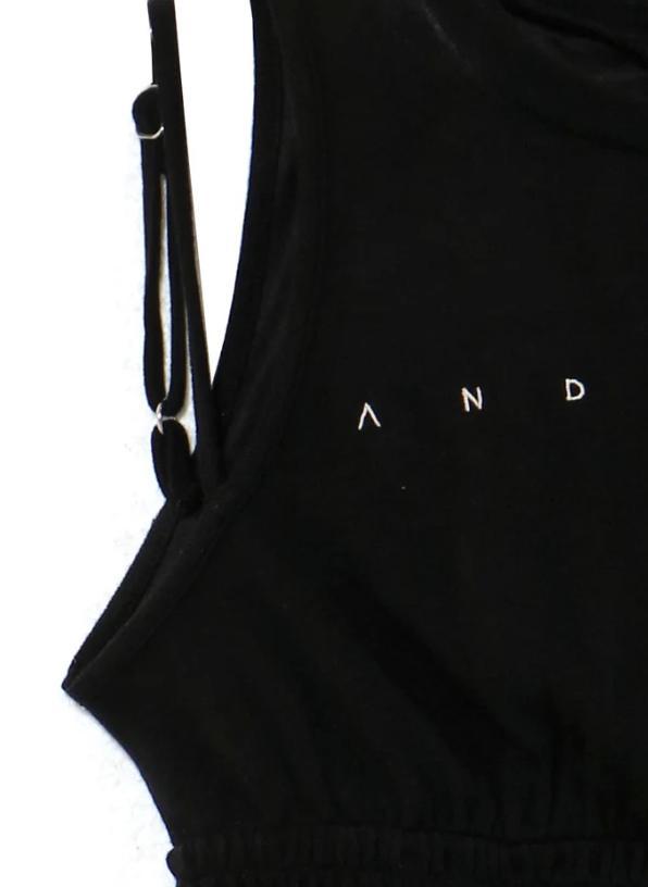 タグ付き新品】andmary Ami shirring logo tops 黒