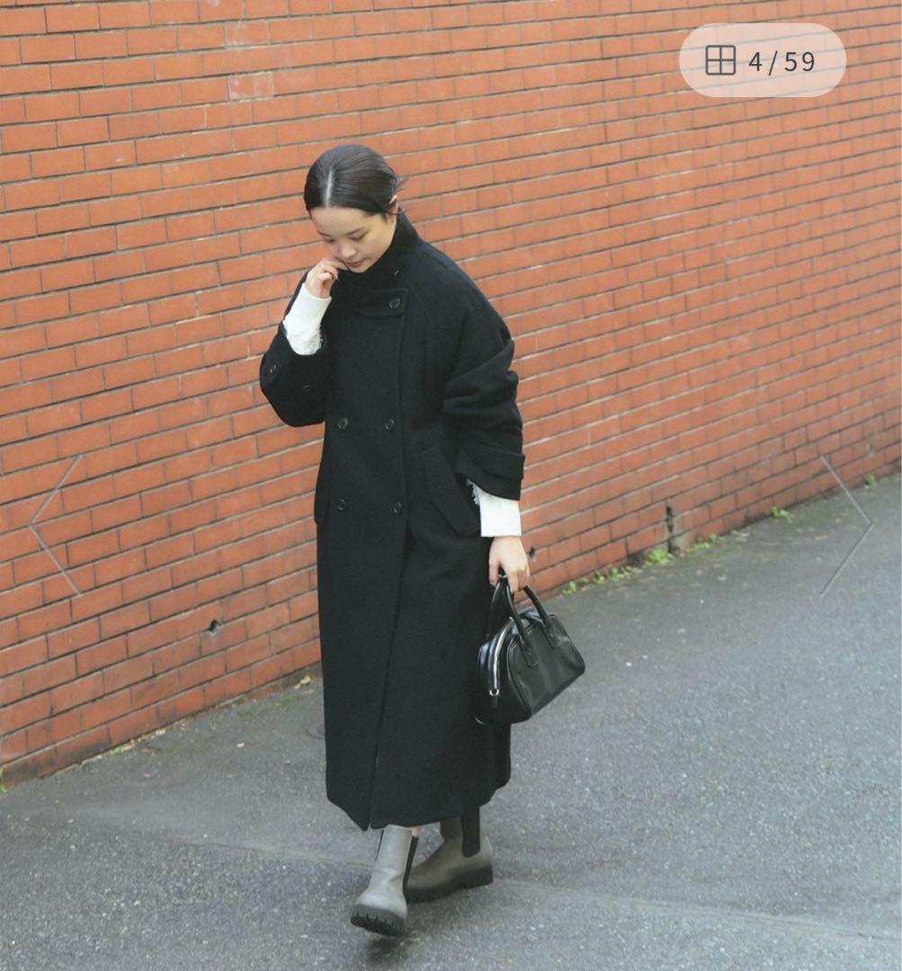 贅沢品 Beams Ray スタンドカラー コート ダブル ジャケット・アウター