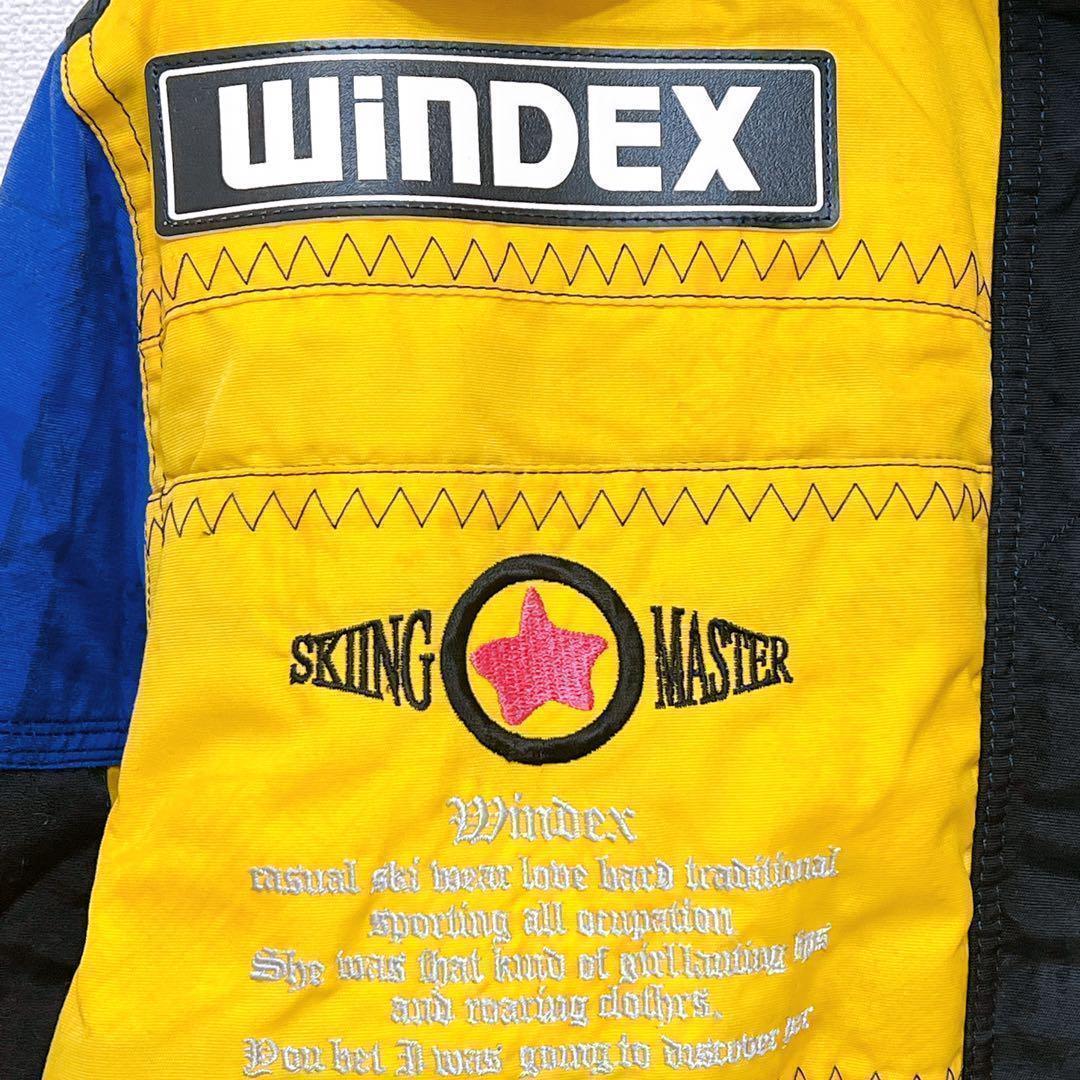 送料無料 いくらから 多機能 WINDEX 美品】人気 刻印ボタン スキー フード脱着 刺繍 スキー
