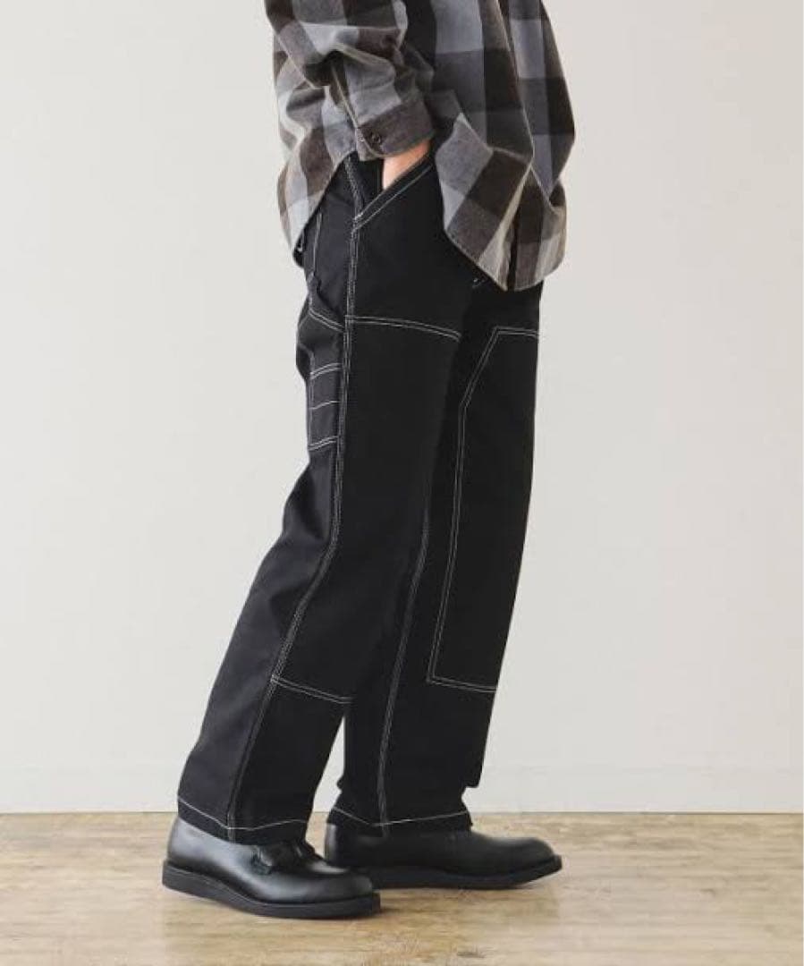 【UNIVERSAL OVERALL】ダブルニーペインターパンツ ブラック 黒 【UNIVERSAL OVERALL】ダブルニーペインターパンツ ブラック 黒