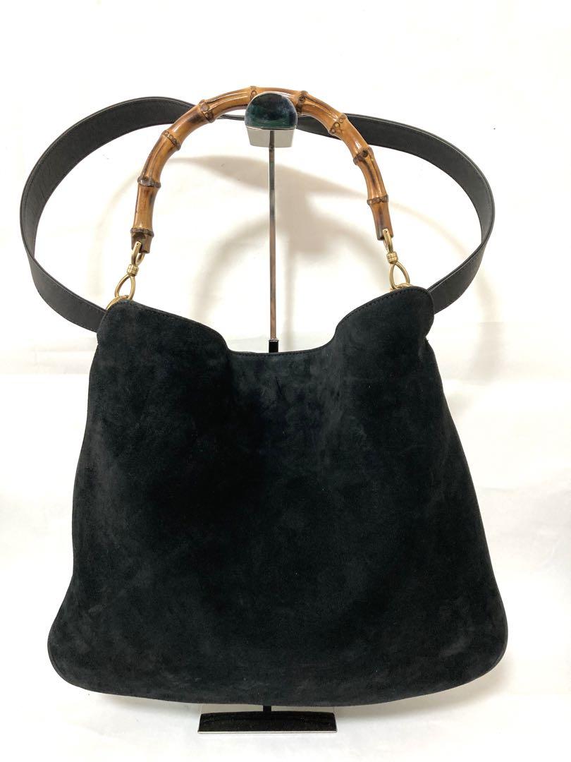 2022新入荷 Gucci グッチ バンブー 竹 バック 2way ブラック スエード