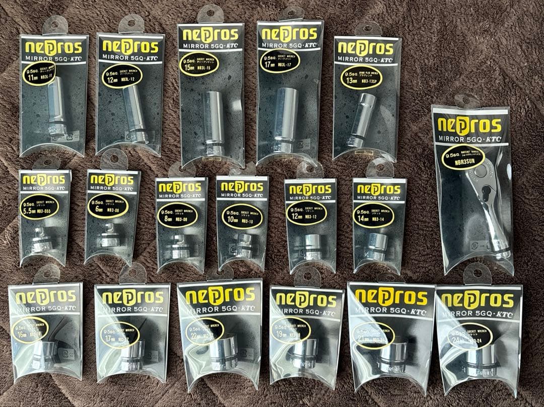 KTC ネプロス ショートラチェットハンドル 9.5sq.ソケット 六角 セットnepros