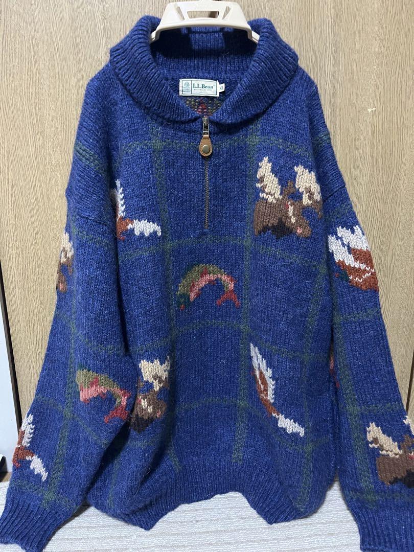 L.L.Bean ウールセーター XL 動物柄