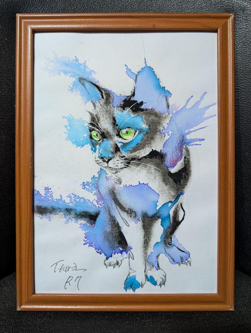 猫 原画 絵画 イラスト ドローイング ペット 現代アート 芸術