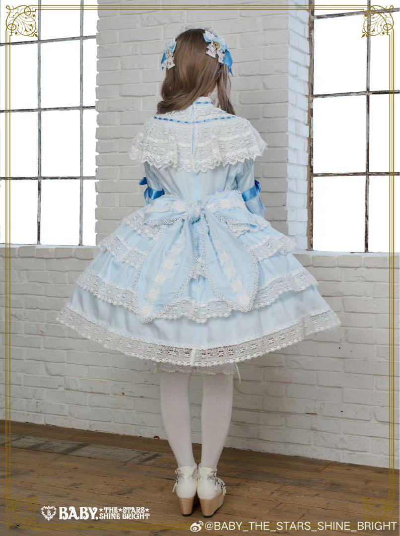 baby エリザベスワンピース&ヘッドドレスセット サックス baby エリザベスワンピース&ヘッドドレスセット サックス